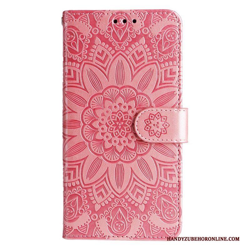 Leren Hoesje voor Xiaomi 13 Pro Mandala Zon Met Lanyard