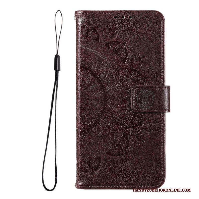 Leren Hoesje voor Xiaomi Redmi Note 11 Pro Plus 5G Zon Mandala