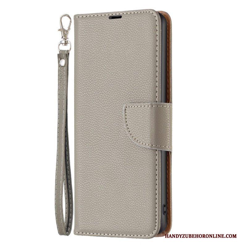 Leren Hoesje voor Xiaomi Redmi Note 12 5G Lychee Schuine Sluiting