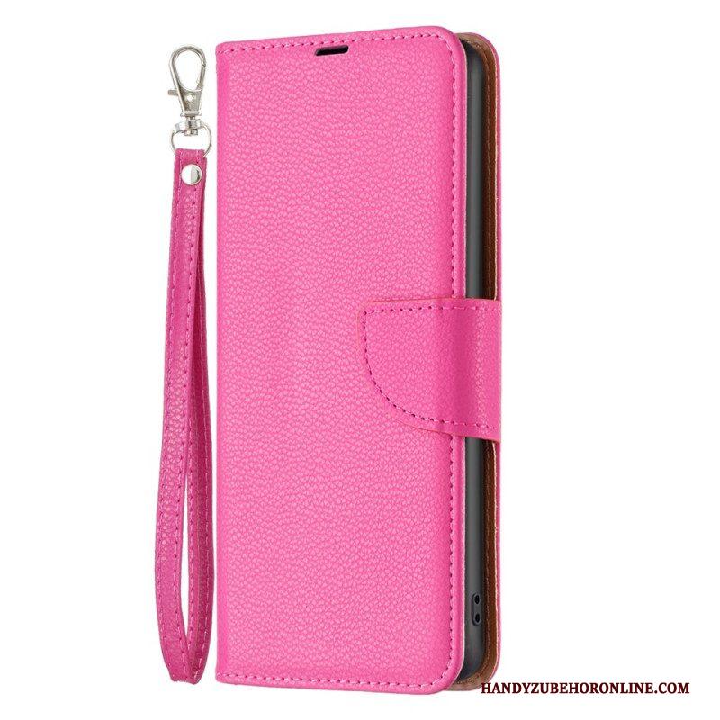 Leren Hoesje voor Xiaomi Redmi Note 12 5G Lychee Schuine Sluiting