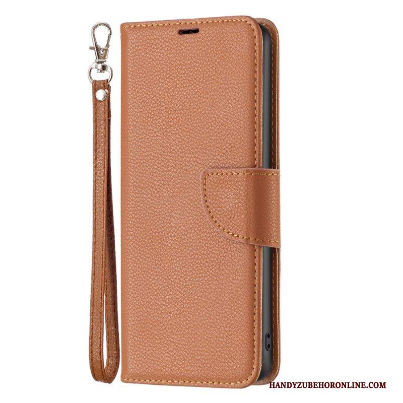 Leren Hoesje voor Xiaomi Redmi Note 12 5G Lychee Schuine Sluiting