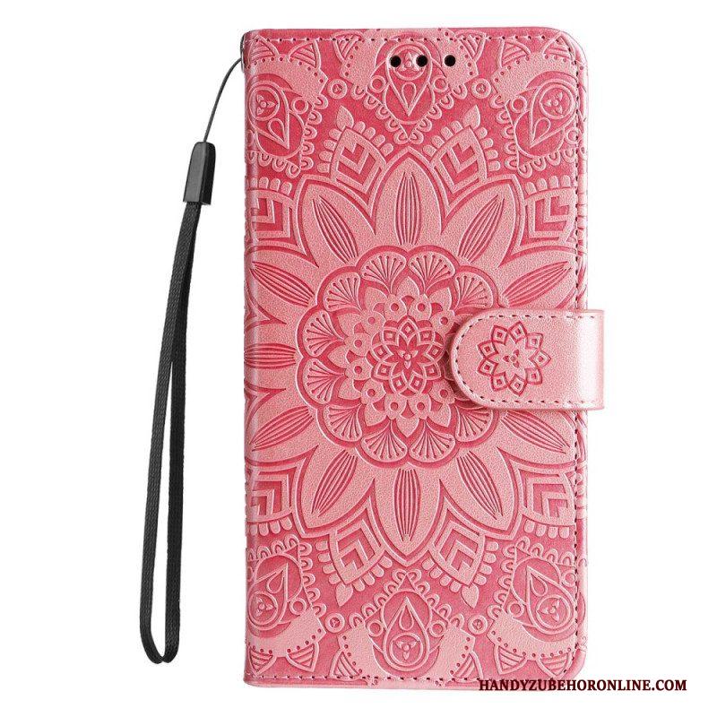 Leren Hoesje voor Xiaomi Redmi Note 12 5G Met Ketting Mandala-decoratie Met Riem