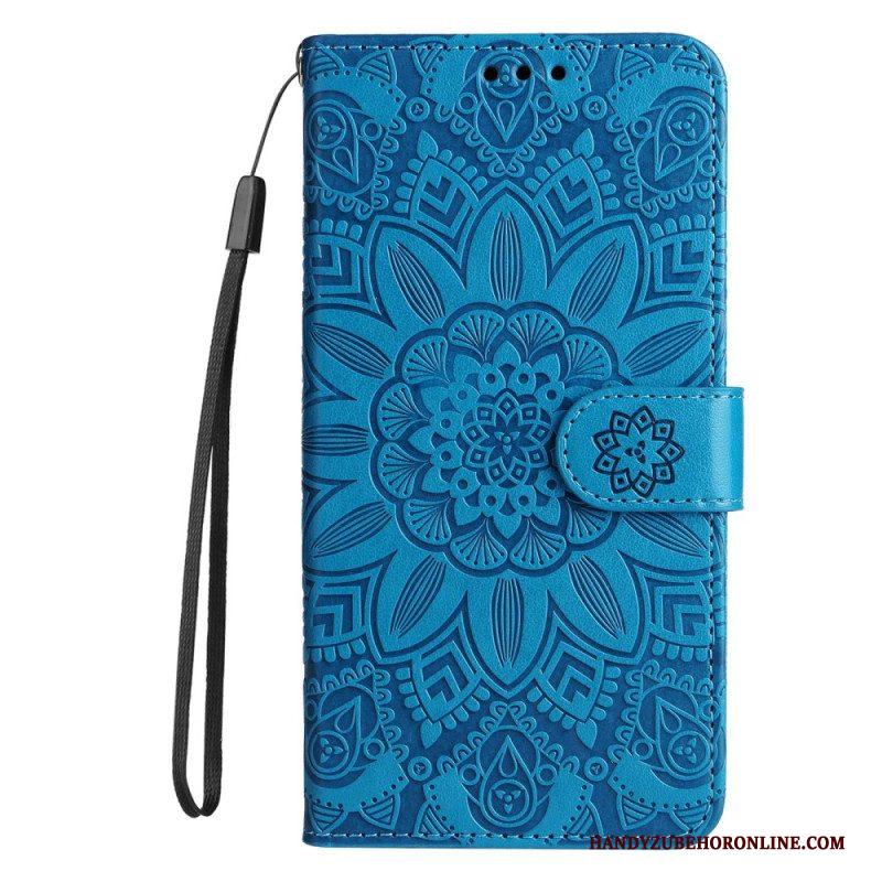 Leren Hoesje voor Xiaomi Redmi Note 12 5G Met Ketting Mandala-decoratie Met Riem