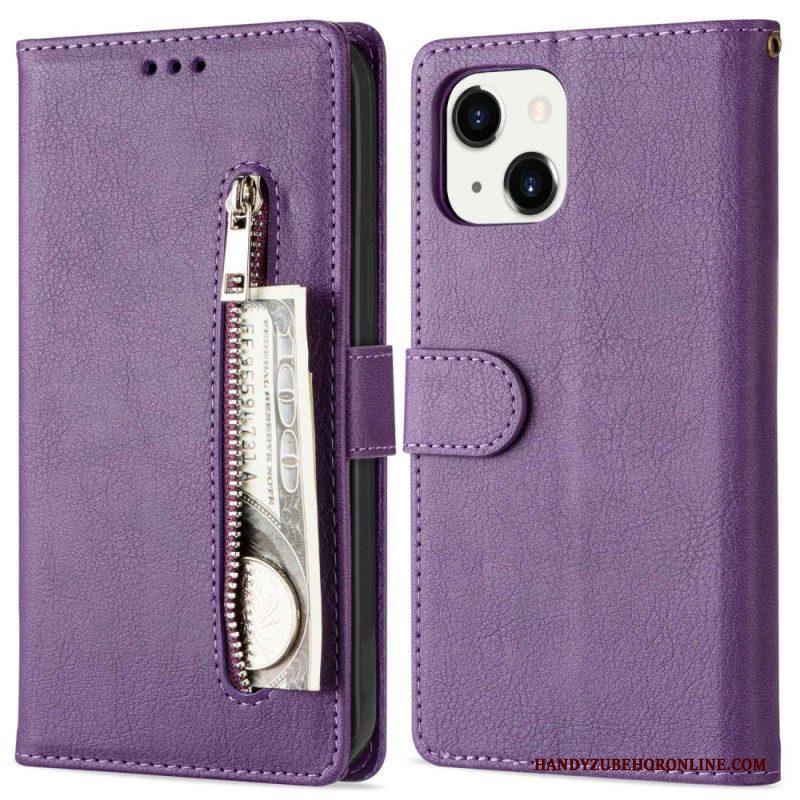 Leren Hoesje voor iPhone 14 Plus Portemonnee Met Lanyard