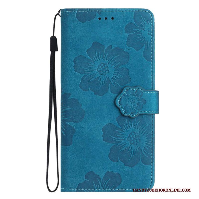 Leren Hoesje voor iPhone 15 Bloemenprint