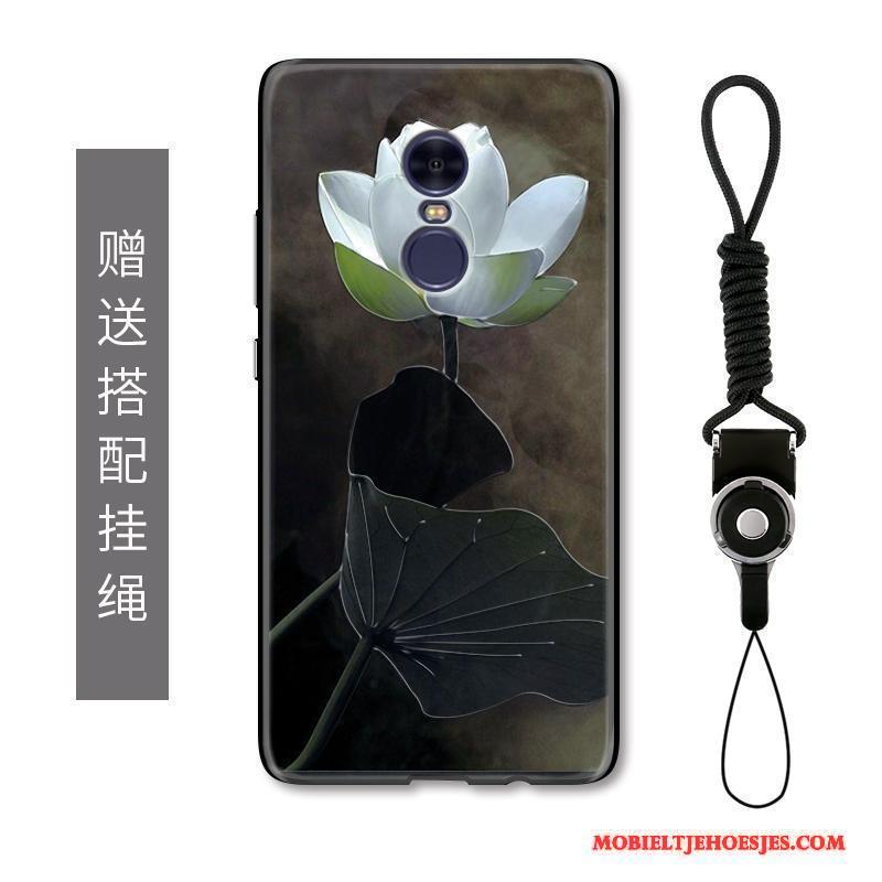 Redmi Note 4x Kunst Bloemen Hoesje Telefoon Chinese Stijl Reliëf Hanger Rood