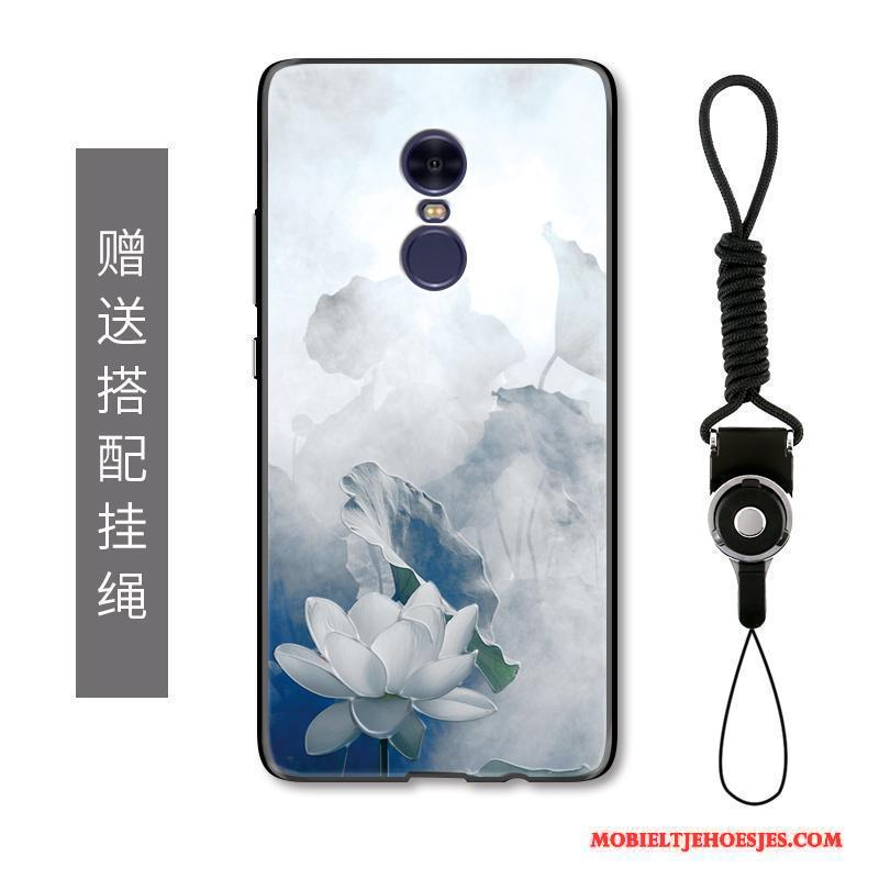 Redmi Note 4x Kunst Bloemen Hoesje Telefoon Chinese Stijl Reliëf Hanger Rood