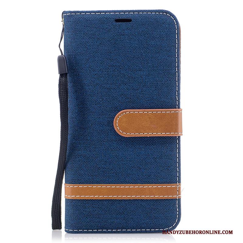 Samsung Galaxy A30s Leren Etui Kaart Portemonnee Folio Blauw Hoesje Bescherming