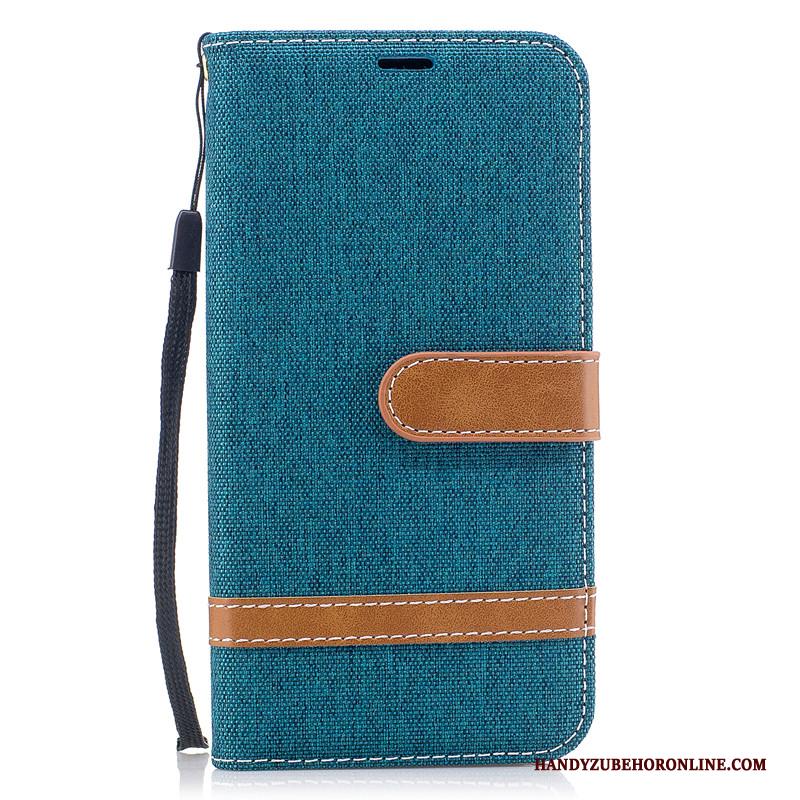 Samsung Galaxy A30s Leren Etui Kaart Portemonnee Folio Blauw Hoesje Bescherming