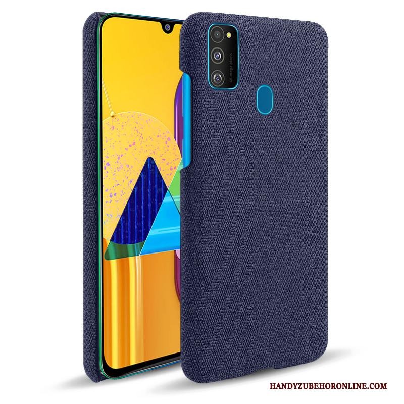 Samsung Galaxy M30s Hoesje Telefoon Bescherming Doek Donkerblauw Ster Hemming