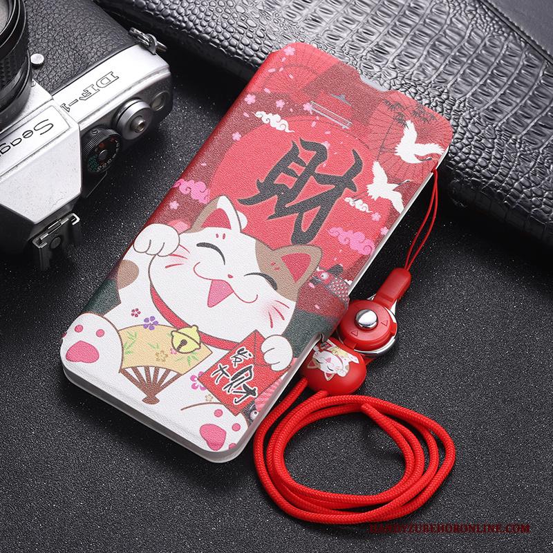 Samsung Galaxy Note 10+ Hoesje Anti-fall Hoes Hanger Purper Mobiele Telefoon Folio Leren Etui