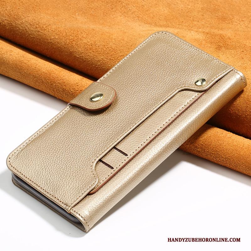 Samsung Galaxy Note 10 Hoesje Bescherming Ster Hoes Leren Etui Anti-fall Hand Echt Leer