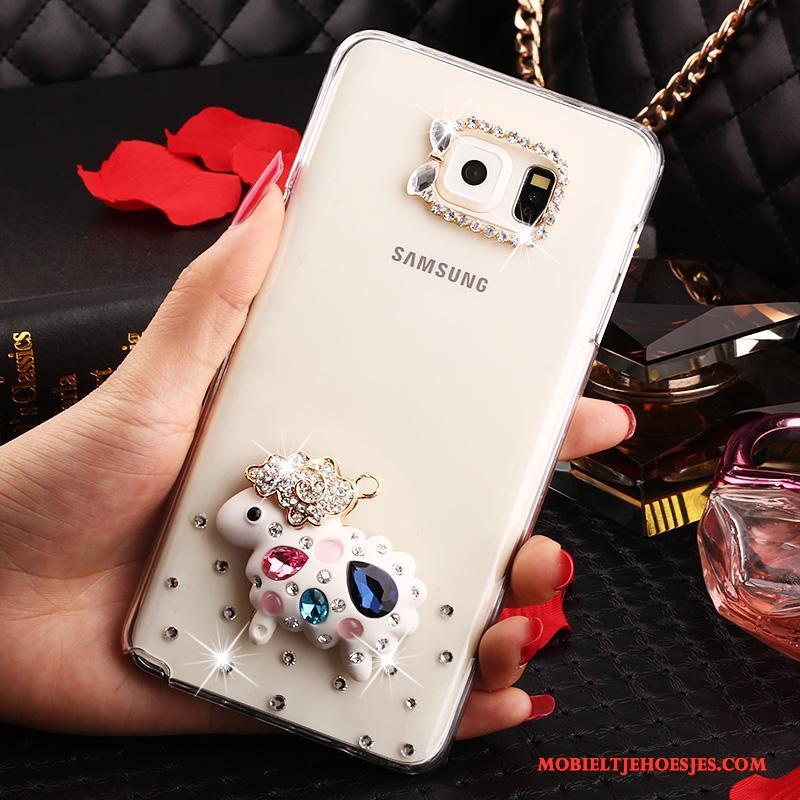 Samsung Galaxy Note 5 Hoes Bloemen Bescherming Doorzichtig Hoesje Met Strass Ster