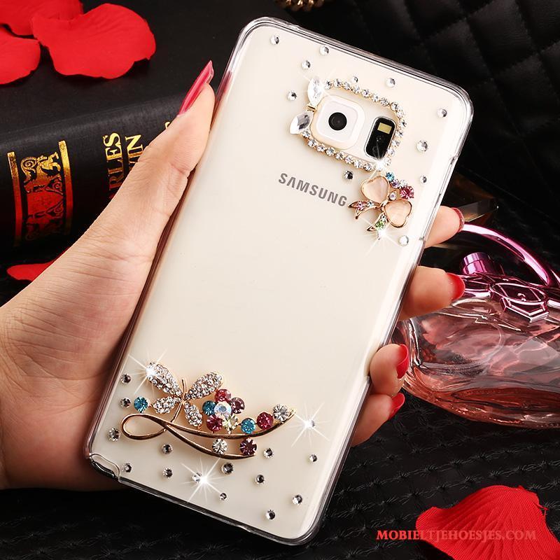 Samsung Galaxy Note 5 Hoes Bloemen Bescherming Doorzichtig Hoesje Met Strass Ster