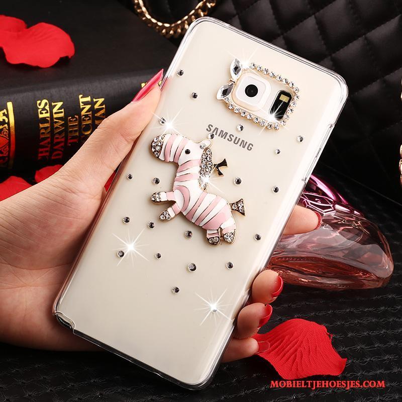 Samsung Galaxy Note 5 Hoes Bloemen Bescherming Doorzichtig Hoesje Met Strass Ster