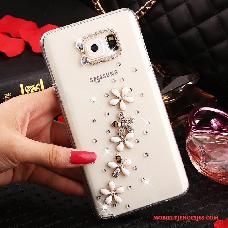 Samsung Galaxy Note 5 Hoes Bloemen Bescherming Doorzichtig Hoesje Met Strass Ster