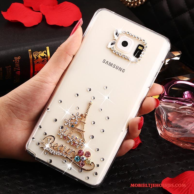 Samsung Galaxy Note 5 Hoes Bloemen Bescherming Doorzichtig Hoesje Met Strass Ster