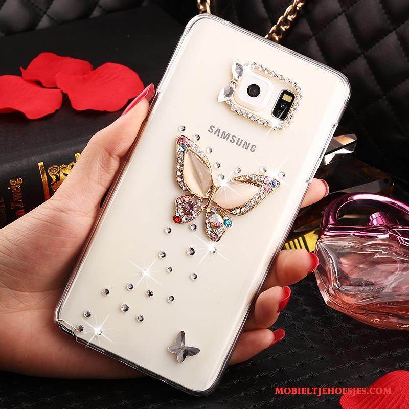 Samsung Galaxy Note 5 Hoes Bloemen Bescherming Doorzichtig Hoesje Met Strass Ster