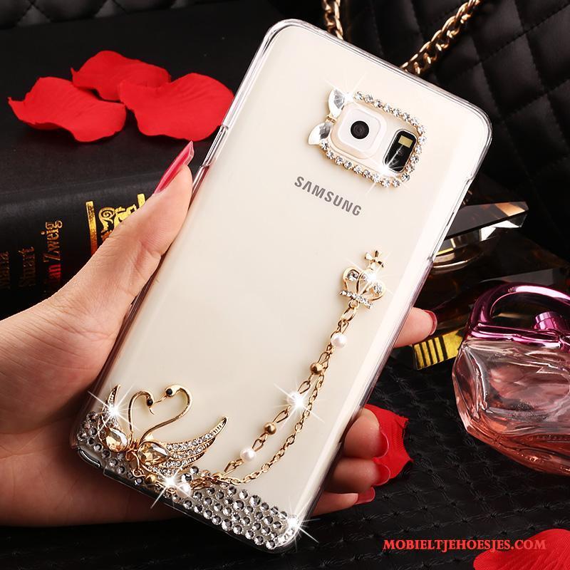 Samsung Galaxy Note 5 Hoes Bloemen Bescherming Doorzichtig Hoesje Met Strass Ster