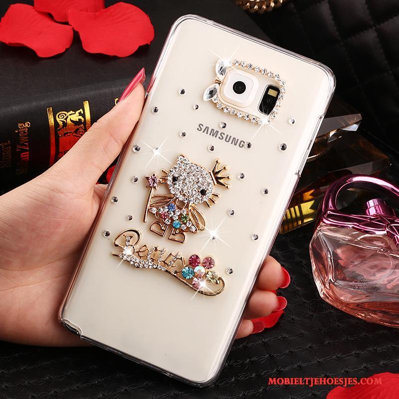 Samsung Galaxy Note 5 Hoes Bloemen Bescherming Doorzichtig Hoesje Met Strass Ster