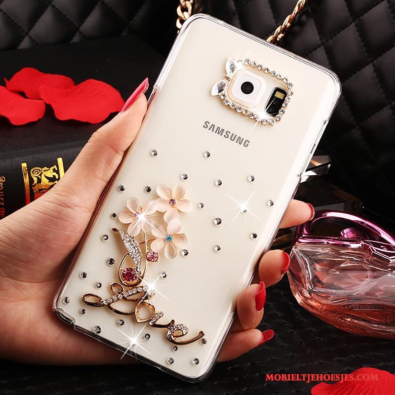 Samsung Galaxy Note 5 Hoes Bloemen Bescherming Doorzichtig Hoesje Met Strass Ster