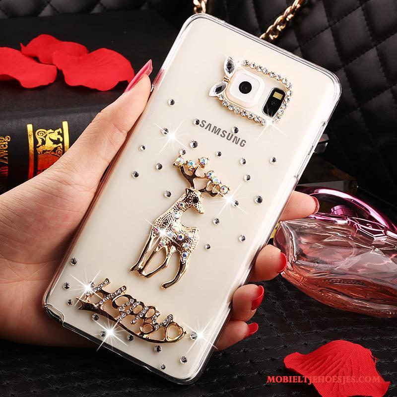 Samsung Galaxy Note 5 Hoes Bloemen Bescherming Doorzichtig Hoesje Met Strass Ster