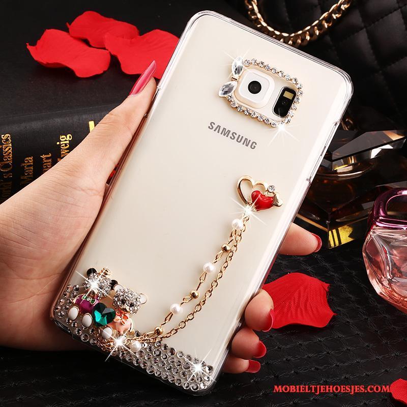 Samsung Galaxy Note 5 Hoes Bloemen Bescherming Doorzichtig Hoesje Met Strass Ster