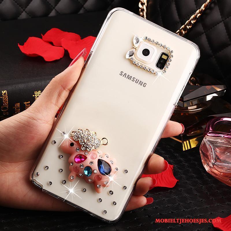 Samsung Galaxy Note 5 Hoes Bloemen Bescherming Doorzichtig Hoesje Met Strass Ster