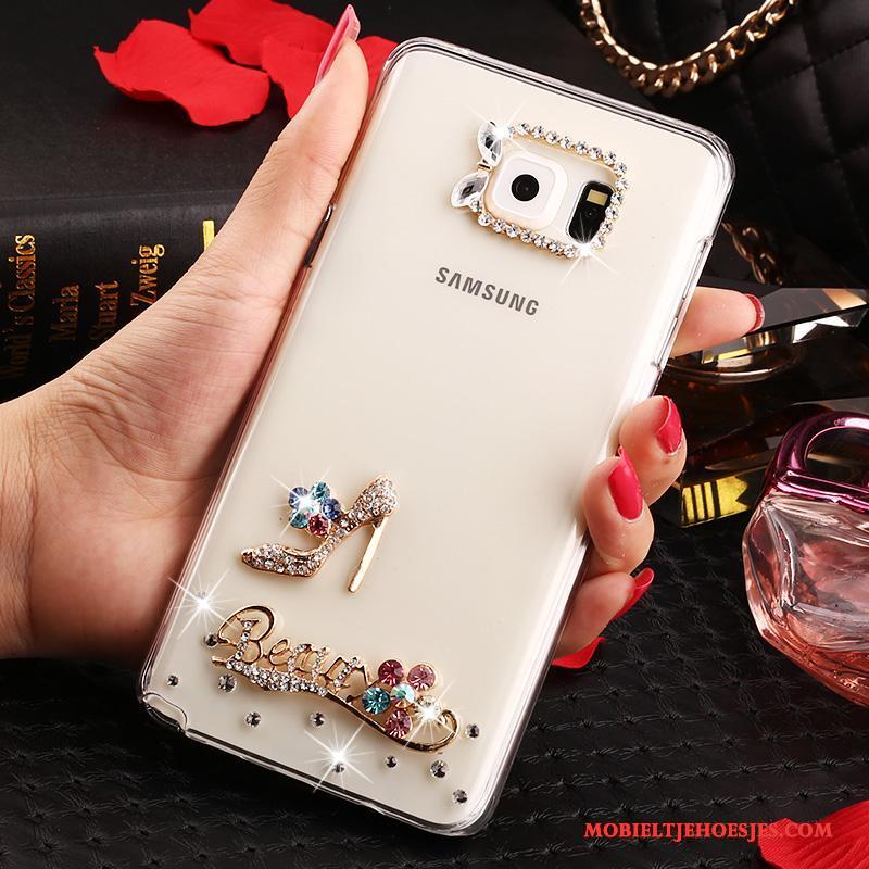 Samsung Galaxy Note 5 Hoes Bloemen Bescherming Doorzichtig Hoesje Met Strass Ster