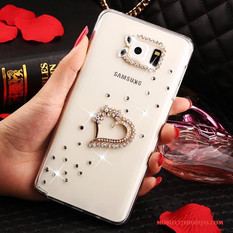 Samsung Galaxy Note 5 Hoes Bloemen Bescherming Doorzichtig Hoesje Met Strass Ster