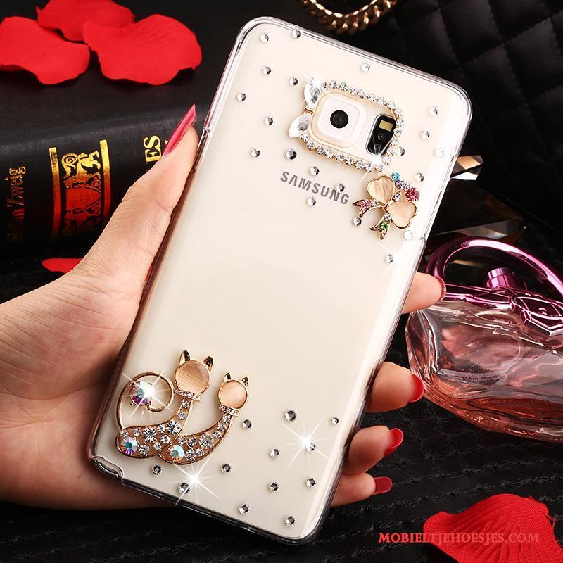 Samsung Galaxy Note 5 Hoes Bloemen Bescherming Doorzichtig Hoesje Met Strass Ster