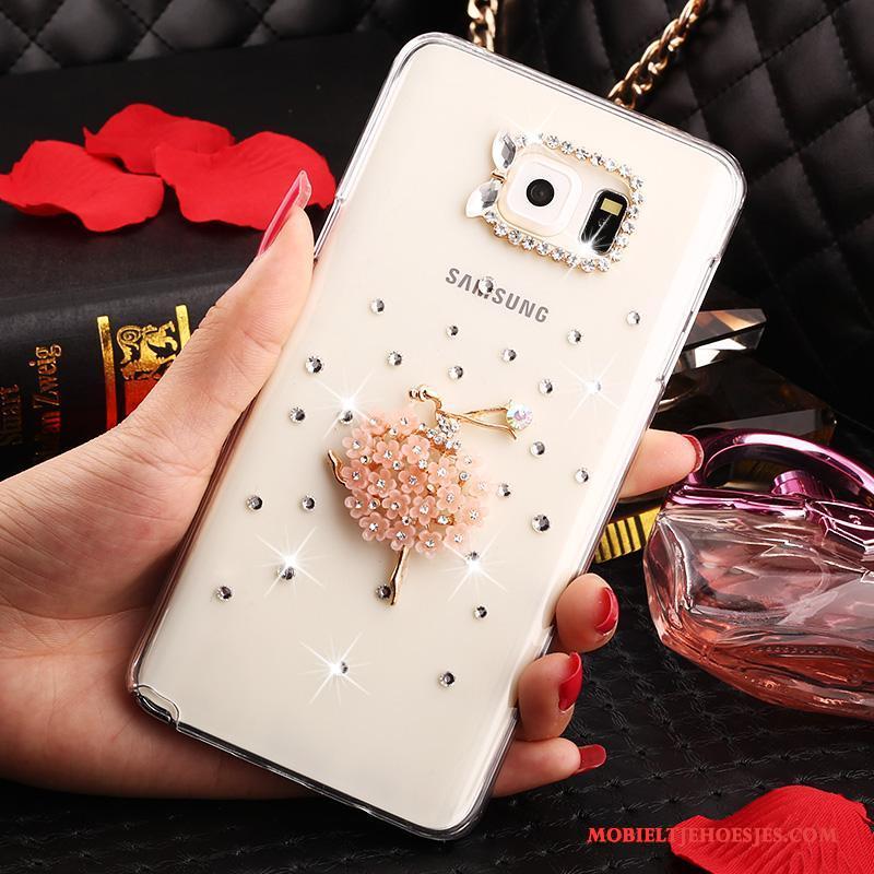 Samsung Galaxy Note 5 Hoes Bloemen Bescherming Doorzichtig Hoesje Met Strass Ster