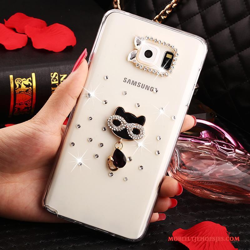 Samsung Galaxy Note 5 Hoes Bloemen Bescherming Doorzichtig Hoesje Met Strass Ster