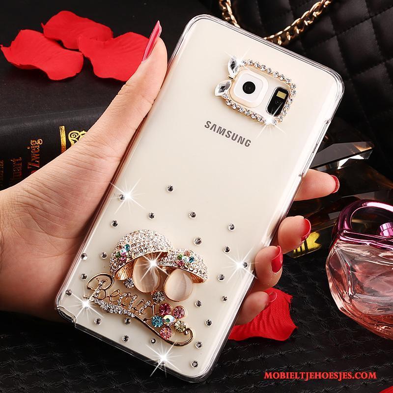 Samsung Galaxy Note 5 Hoes Bloemen Bescherming Doorzichtig Hoesje Met Strass Ster