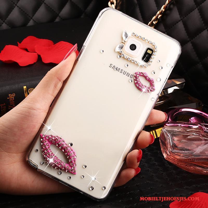 Samsung Galaxy Note 5 Hoes Bloemen Bescherming Doorzichtig Hoesje Met Strass Ster