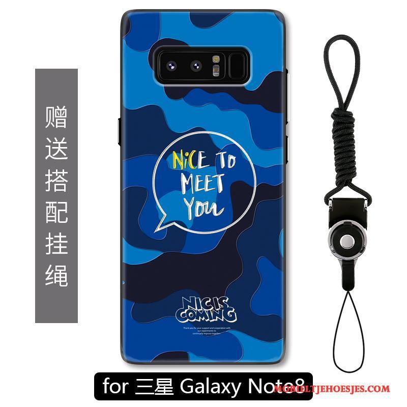 Samsung Galaxy Note 8 Hoesje Groen Hoes Scheppend Ster Blauw Persoonlijk Camouflage