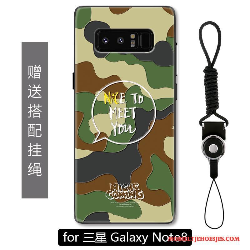 Samsung Galaxy Note 8 Hoesje Groen Hoes Scheppend Ster Blauw Persoonlijk Camouflage