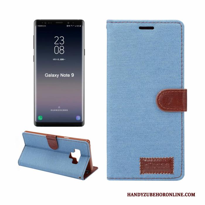 Samsung Galaxy Note 9 Hoesje Schrobben Anti-fall Denim Purper Patroon Bescherming Mobiele Telefoon