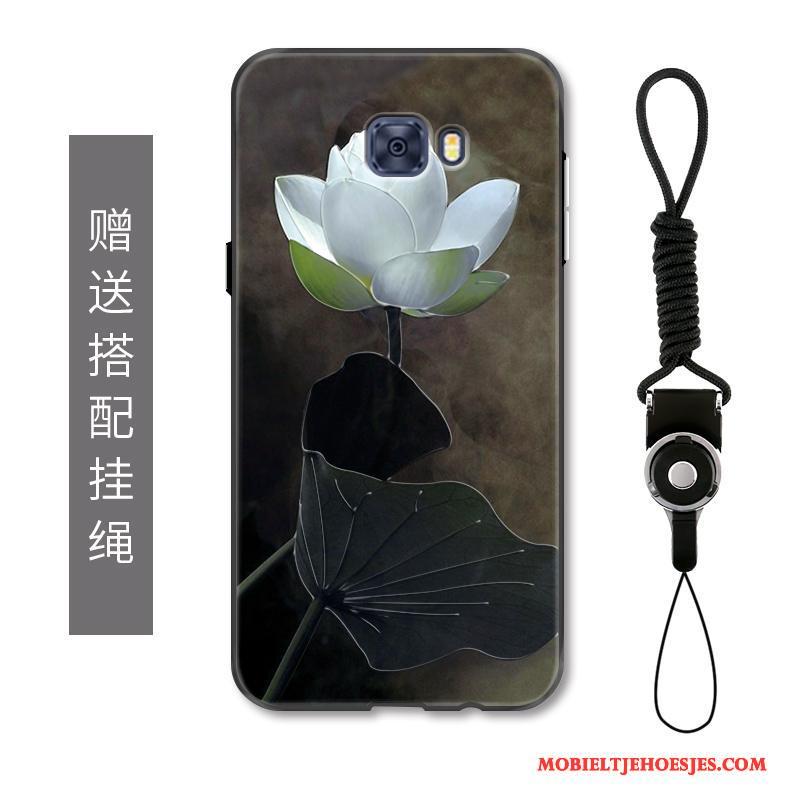 Samsung Galaxy S7 Edge Hoesje Chinese Stijl Reliëf Kunst Ster Bescherming Hoes Bloemen