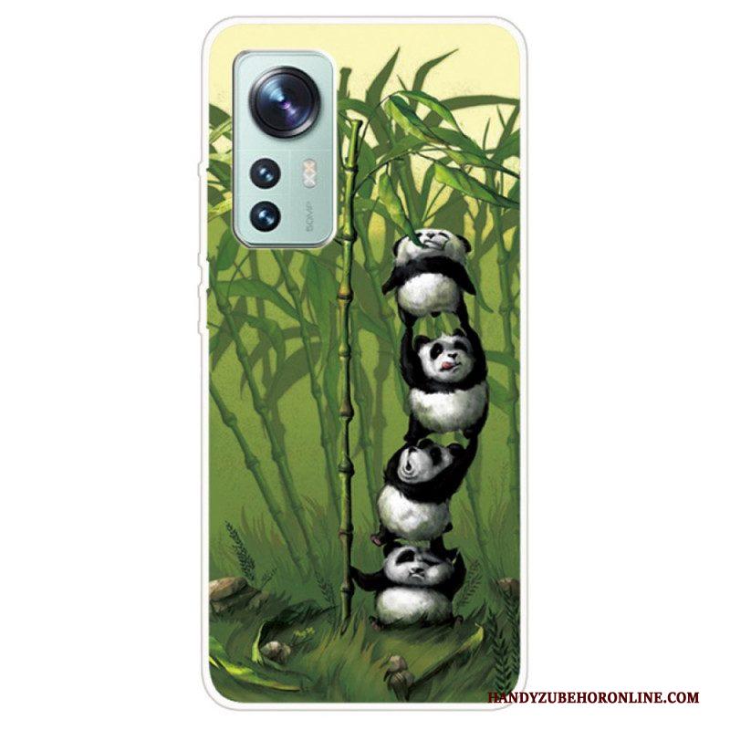 Telefoonhoesje voor Xiaomi 12 / 12X Siliconen Stelletje Panda's