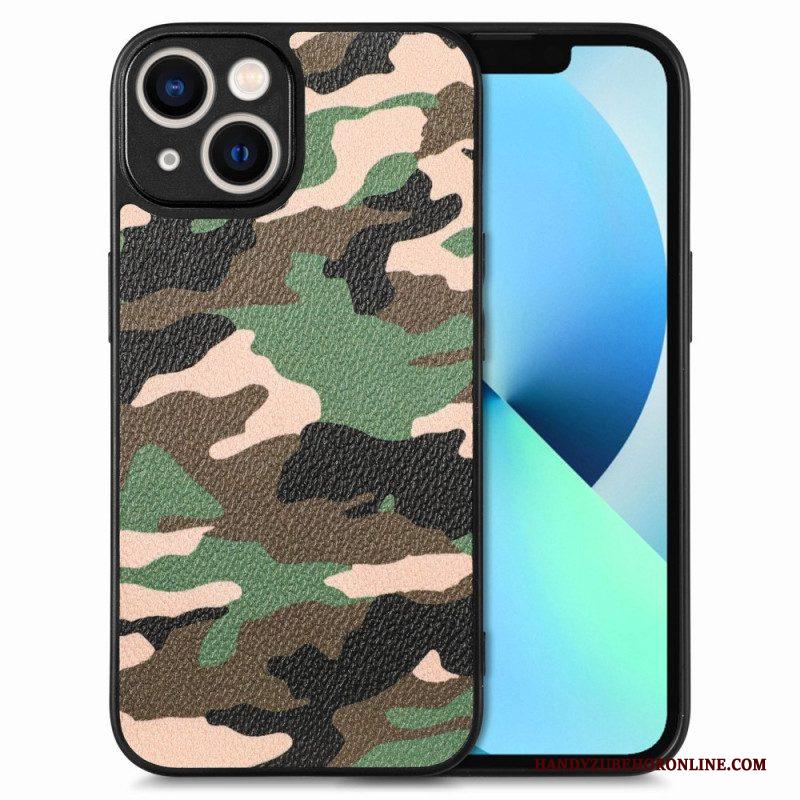 Telefoonhoesje voor iPhone 15 Kunstleer Camouflage