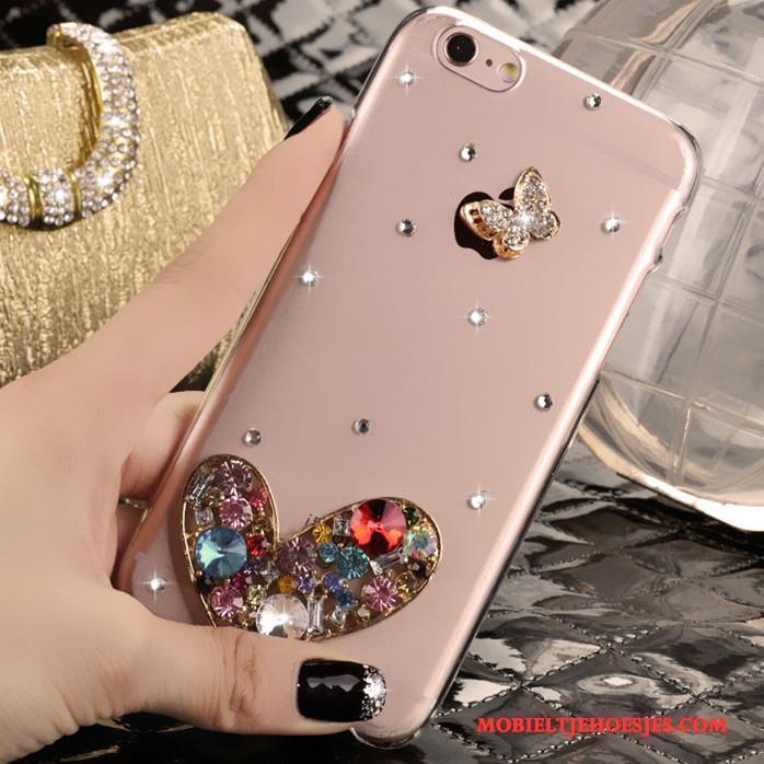 iPhone 5/5s Met Strass Bescherming Hoes Hoesje Telefoon Roze