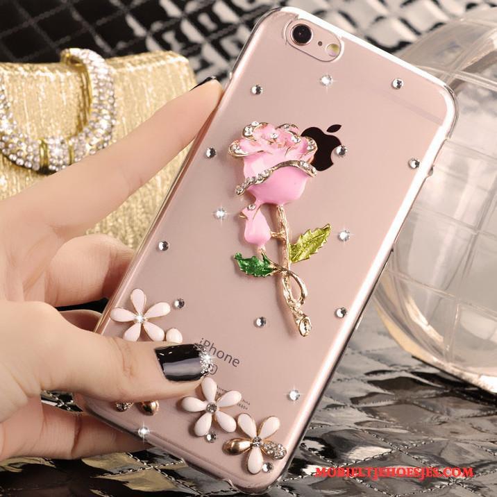 iPhone 5/5s Met Strass Bescherming Hoes Hoesje Telefoon Roze