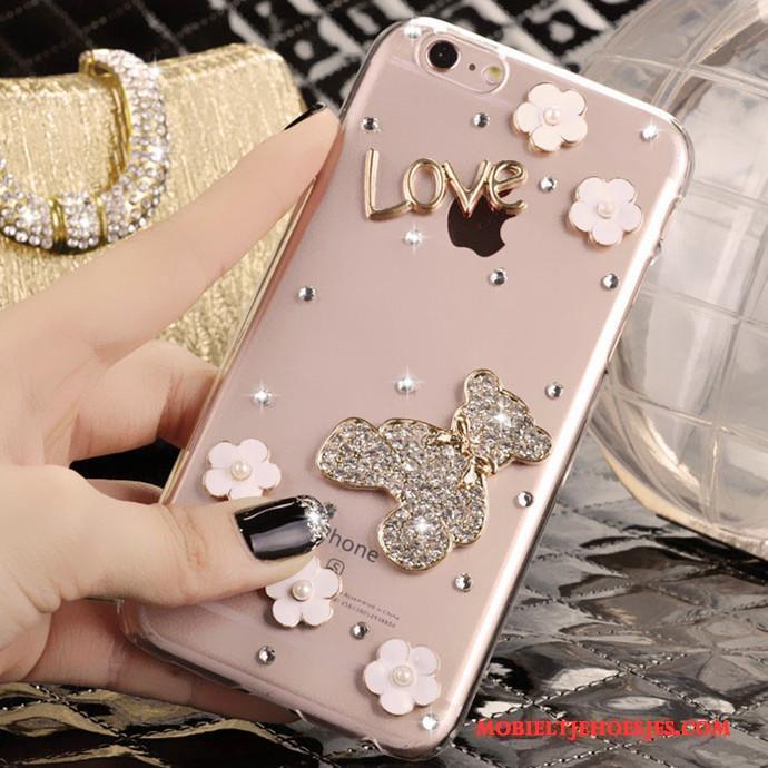 iPhone 5/5s Met Strass Bescherming Hoes Hoesje Telefoon Roze