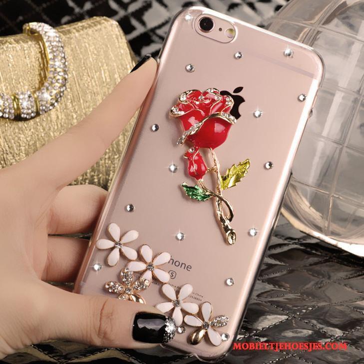 iPhone 5/5s Met Strass Bescherming Hoes Hoesje Telefoon Roze