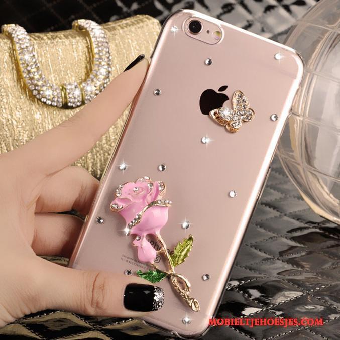 iPhone 5/5s Met Strass Bescherming Hoes Hoesje Telefoon Roze