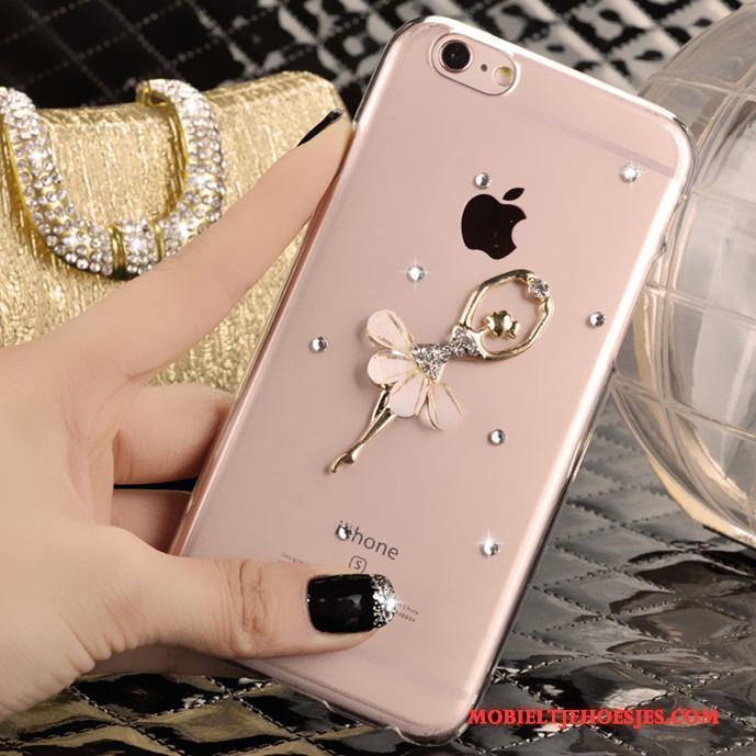 iPhone 5/5s Met Strass Bescherming Hoes Hoesje Telefoon Roze