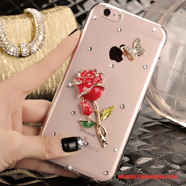 iPhone 5/5s Met Strass Bescherming Hoes Hoesje Telefoon Roze