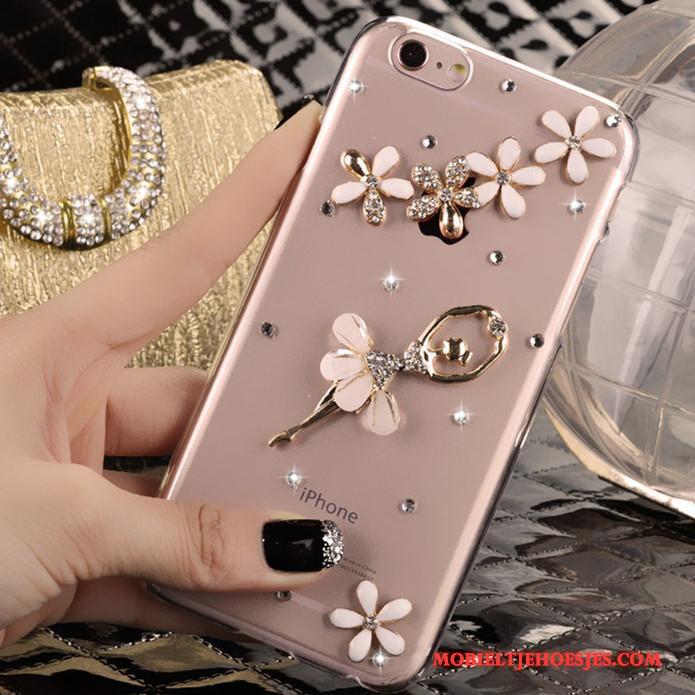 iPhone 5/5s Met Strass Bescherming Hoes Hoesje Telefoon Roze