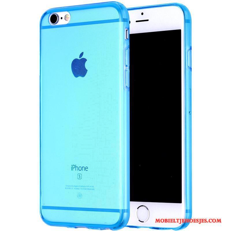 iPhone 6/6s Pu Zacht Doorzichtig Hoesje Telefoon Blauw Verloop Siliconen